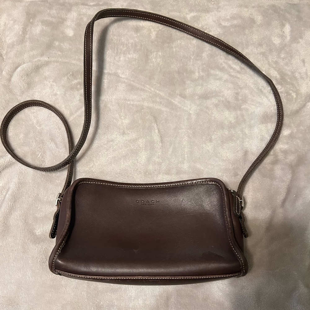 Vintage COACH Brown New York Mimosa Zip 9138 Adjustable Crossbody Y2K